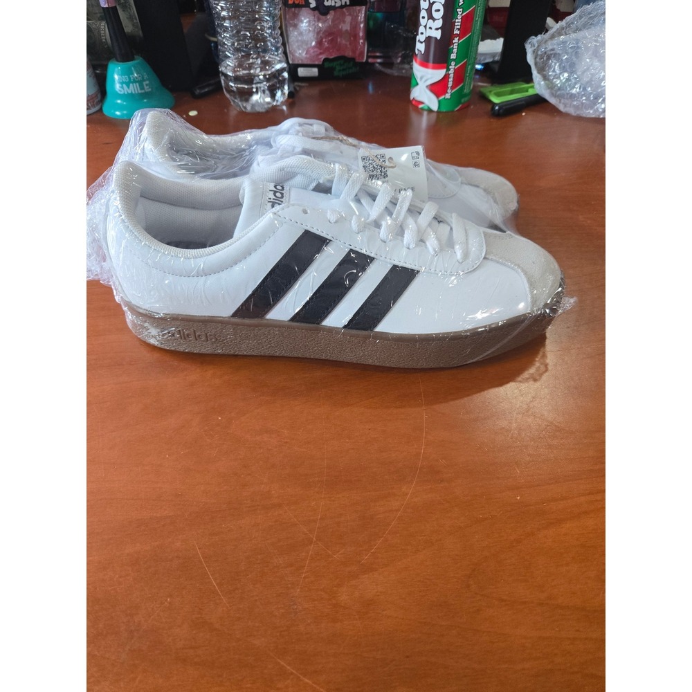 Adidas VL Court 3.0 Sneakers White Black Gum ID3714 Mens 6 Womens 7.5 NEW